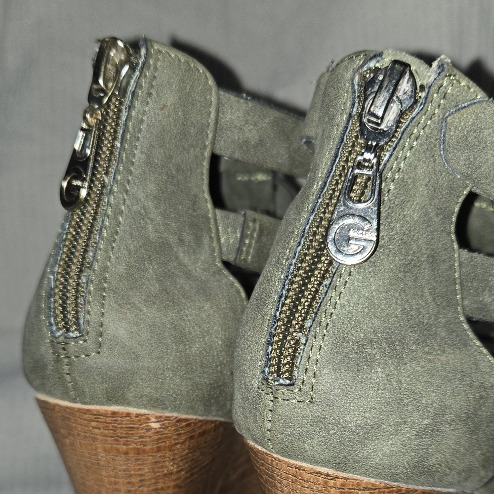 Chic Green Wedge Sandals Very Sexy Shoes, Size 7 - Picture 8 of 10